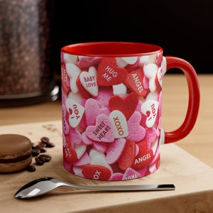 Personalized Valentine&#39;s Day Mug: Candy Hearts Gift