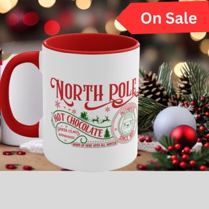 Kids Hot Cocoa Christmas Mug, Personalized North Pole Hot Chocolate Mug, Personalized Christmas Gift for kds, Hot Chocolate Mug, Coffee Mug