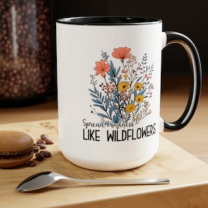 Boho Wildflowers Cottagecore Coffee Mug,  Flowers Mug, Nature Mug, Botanical Coffee Mug, Flower Garden Lover,