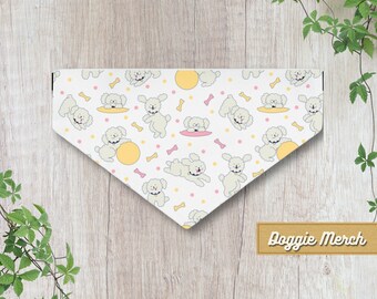 Dog bandana - with Cute Playful Dog Print adorable accessory gift for pet lovers and mom