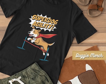 Agility Shirt - Super Dog Agility Graphic T-shirt, Perfect for Dog Agility Enthusiasts, Cute Birthday Gift for Pet Moms And Dads