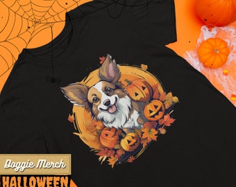 Halloween Dog Shirt – Corgi Pumpkin Graphic Tee, Dog Lover Gift