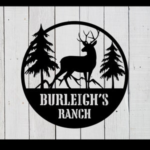 Custom Metal Sign, Personalized Ranch Sign, Living Room Sign, Metal Sign, Sign for Dad,  Sign, Hunting Sign, Sign for the Camp, Elk Sign