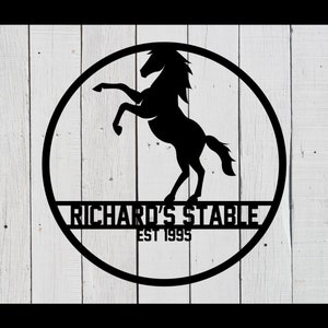 Custom Metal Sign, Personalized Horse Sign, Barn Sign, Metal Sign, Sign for Stable,  Sign, Stable Sign, Sign for Farm, Farm Sign