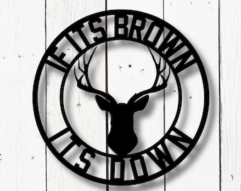 Custom Metal Camp Sign, Personalized Hunting Sign, Man Cave Sign, Metal Sign, Sign for Dad, Hunting Sign, Hunting Camp Sign, Sign for Man