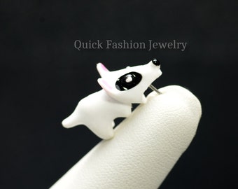 Cute Dog Earrings. Polymer clay dog earrings.  Gift for all who loves dogs & has  a sense of humor! Make them smile!