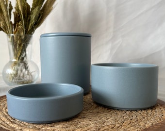 Keramikdose | Stapeldose | Aufbewahrung | 3 Größen | Deckel | stapelbar | blau | skandi | Küche | Handmade in Germany | Geschenk | Küche