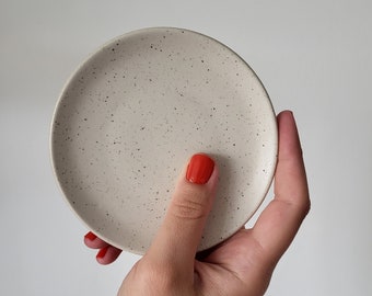 Ceramic Coasters | Plate | D 11 cm | sand | Handmade | Saucer | Made in Germany | stoneware | Coffee | tea | Handmade | Decoration