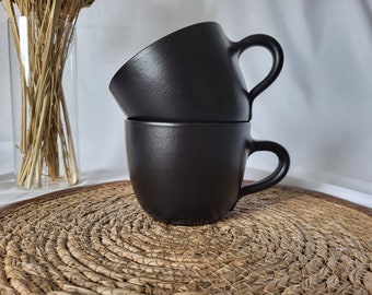 Jumbo cup | Cappuccino | Coffee | Ceramic | black | 500ml | stoneware | made in Germany | Cafe | Gift | Kitchen | Breakfast