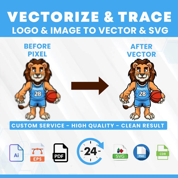 Custom Vectorize service, Custom Logo SVG, Vector Redraw, Image To Vector, Logo & Image Redraw Service, High Quality, Cricut svg, Custom SVG