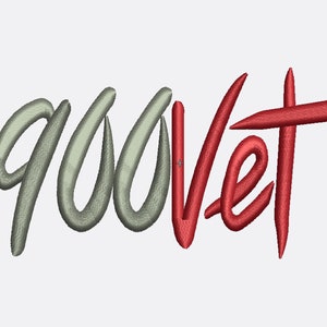 May include: A graphic design with the text "900vet" in a stylized font. The numbers "900" are in a light gray color and the word "vet" is in a bright red color.