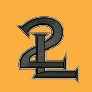 May include: A black stylized number two with a bold, graphic design.