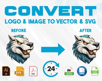 Aangepaste Vectorize service, Afbeeldingen naar SVG, Afbeelding naar Vector, silhouet gesneden bestand, vector Logo, Raster naar Vector, Cricut svg-bestanden, Aangepaste SVG.