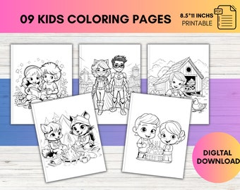 Cartoon Character Coloring Pages for Kids: Fun Activity (PDF)