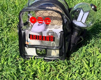 Arirang black concert stadium bag with light stick holder