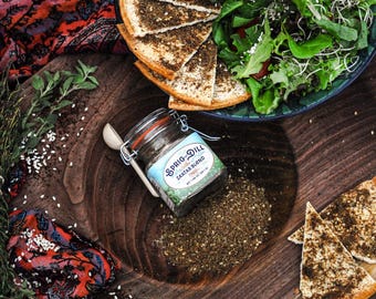 Libanesische Za'atar-Gewürzmischung, Gourmet-Kräutermischung, Bio-Küchengewürz (Glasglas)