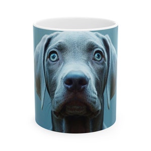Weimaraner Dog Mug | Ceramic Mug, (11oz, 15oz), Dog Lover Mug, Weimaraner Mug, Puppy Mug, Dog Lover gift, Dog Mug, Weimaraner Gift, blue