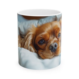 Cavalier King Charles Spaniel Hundebecher, niedlicher Welpen Becher, Keramikbecher, (11 Unze, 15 Unze) Charles Spaniel, Welpen Becher, Hundeliebhaber, entzückender Welpen Becher