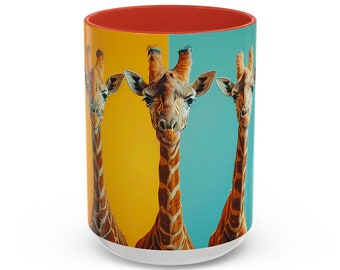 Giraffe Ceramic Coffee Mug, Animal Lover Gift