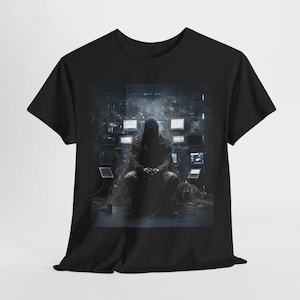 Contemplative Hacker tshirt, Cybersecurity tshirt, Defcon tshirt, Cyberpunk tshirt, Red Team, Blue Team, CEH tshirt, Unisex Heavy Cotton Tee