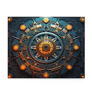 Mechanical Mandala: A Futuristic Puzzle Challenge Puzzle (120, 252, 500-Piece) Mandala Puzzle, Futuristic Mandal Puzzle, Scifi Puzzle