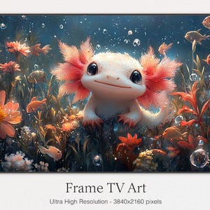 Cute Axolotl - Frame TV & Wall Art | Axolotl Art, Axolotl Frame TV, Axolotl Samsung TV, Axolotl Lover, Adorable Axolotl, Best Axolotl