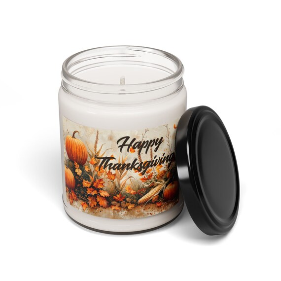 Bougie Parfumée En Forme De Citrouille - Décoration Thanksgiving/Halloween, Environ 7x7x4.5 Cm - 7
