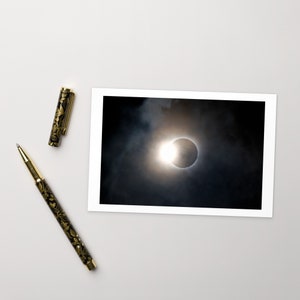 Sonnenfinsternis Foto Postkarte - Einzigartiges Bild Souvenir 2024 Eclipse