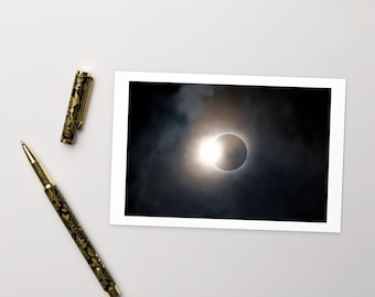 Zonsverduistering fotobriefkaart - Uniek 2024 Eclipse beeldsouvenir