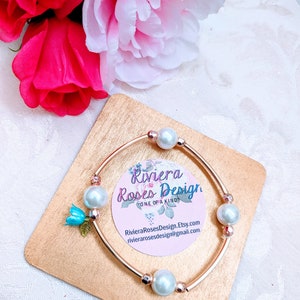 BE BLESSED BRACELET w/Tulip-Share Bracelet-Prayer Bracelet-Be Grateful Bracelet,Large Pearl Bracelet,Tulip,Womens Accessories,Free Shipping