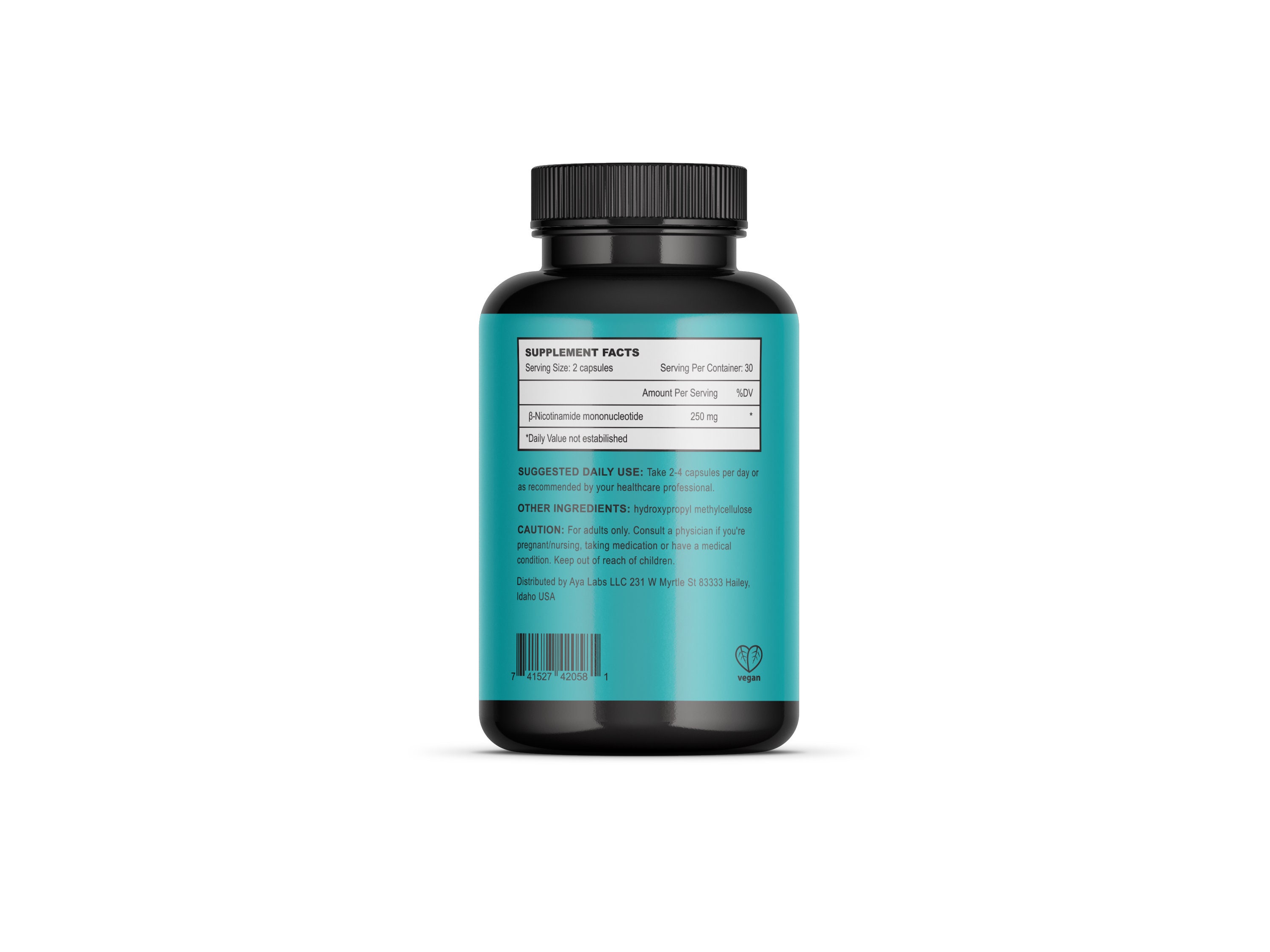 Aya Labs NMN 250mg Supplement 30 Day Supply Nicotinamide Mononucleotide ...
