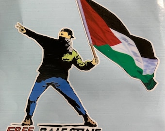 Free Palestine  decal  with   flag