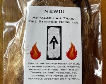 AT flint and steel fire starting necklace. Appalachian Trail.