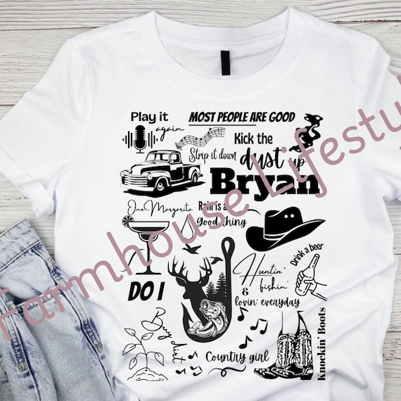 Luke Bryan Concert Tee PNG: Country Music Design (Digital File)