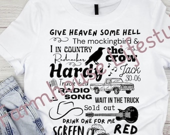 File PNG della maglietta da concerto Hardy: design di musica country (file digitale)