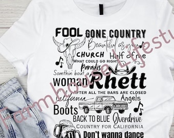 Thomas Rhett PNG: Country Music Concert Tee Design (Digital File)