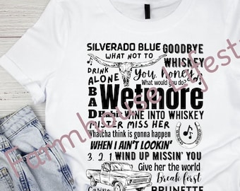 Maglietta da concerto Tucker Wetmore PNG: design di musica country (file digitale)