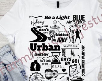 Maglietta da concerto Keith Urban File PNG: Design di musica country (file digitale)