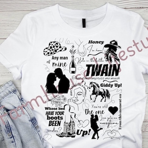 Twain PNG File, Digital File, Concert Tee, Country Music, T-Shirt PNG, Tote Bag PNG
