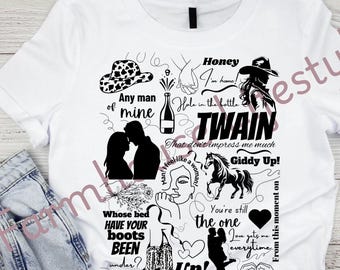 Shania Twain Concert Tee PNG File: Country Music Design (Digital File)