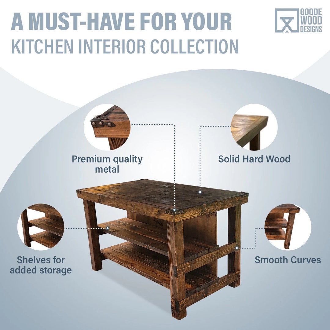Handcrafted Solid Wood Kitchen Table: Your Multipurpose Island ...