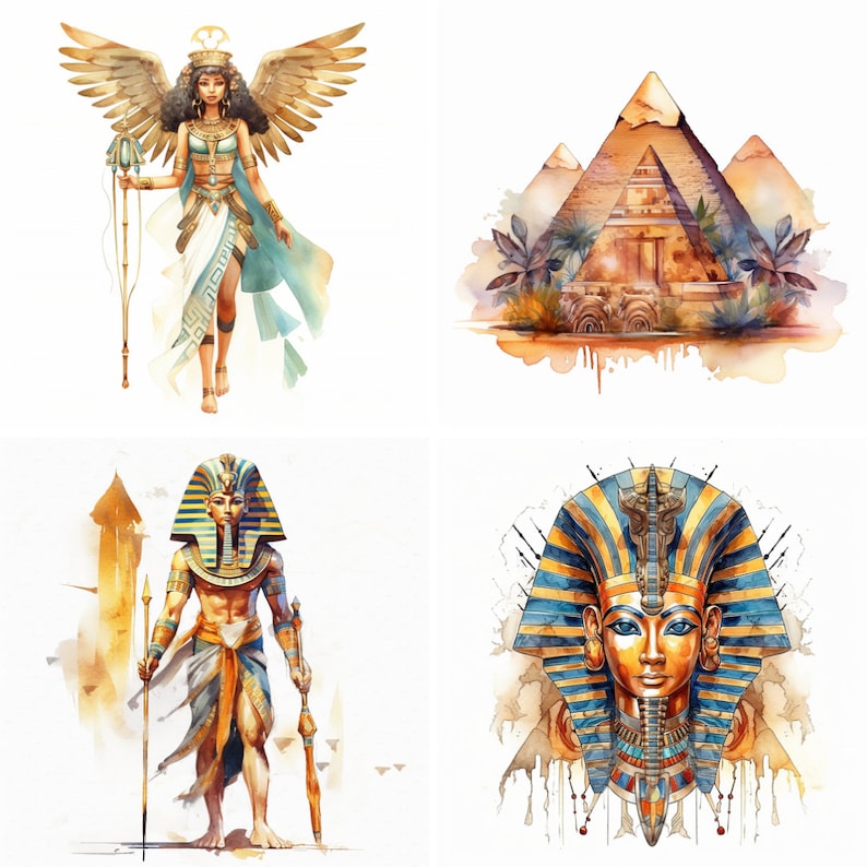 20 Aquarell Altes Ägypten Clipart PNG Pyramiden Kleopatra - Etsy.de