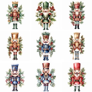 Arquivos PNG de clipart de quebra-nozes de Natal em aquarela, arte de parede de gráficos de clipart de natal, imprimíveis, diário de lixo, criação de cartão de inverno