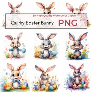 Quirky Easter Bunny Clipart, High Quality PNG, Easter Clipart, Bunny PNG, Spring Sublimation, Easter PNG, Digital Download, Commercial Use