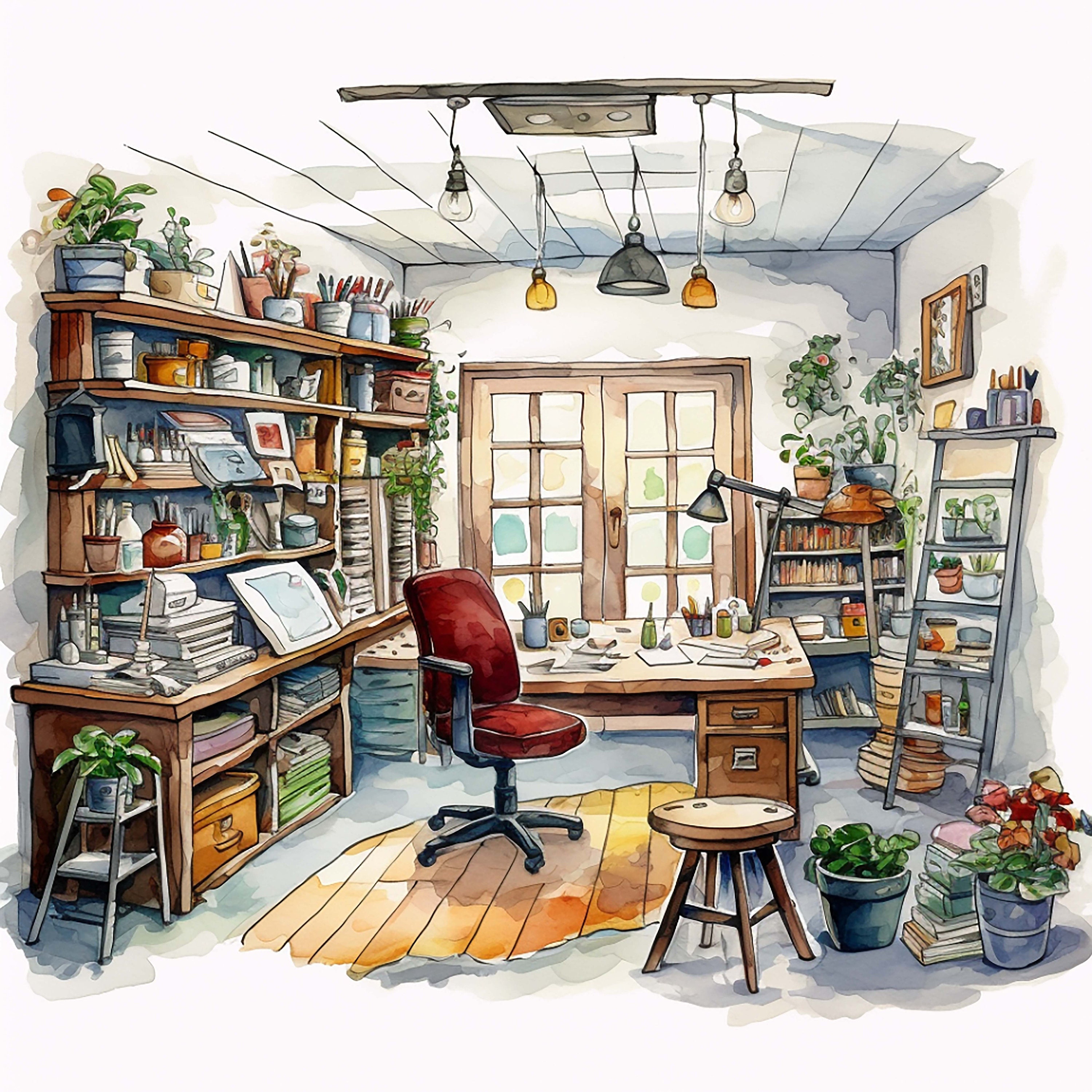 Art Studio Clipart High Quality Png Scenic Clipart Cozy - Etsy