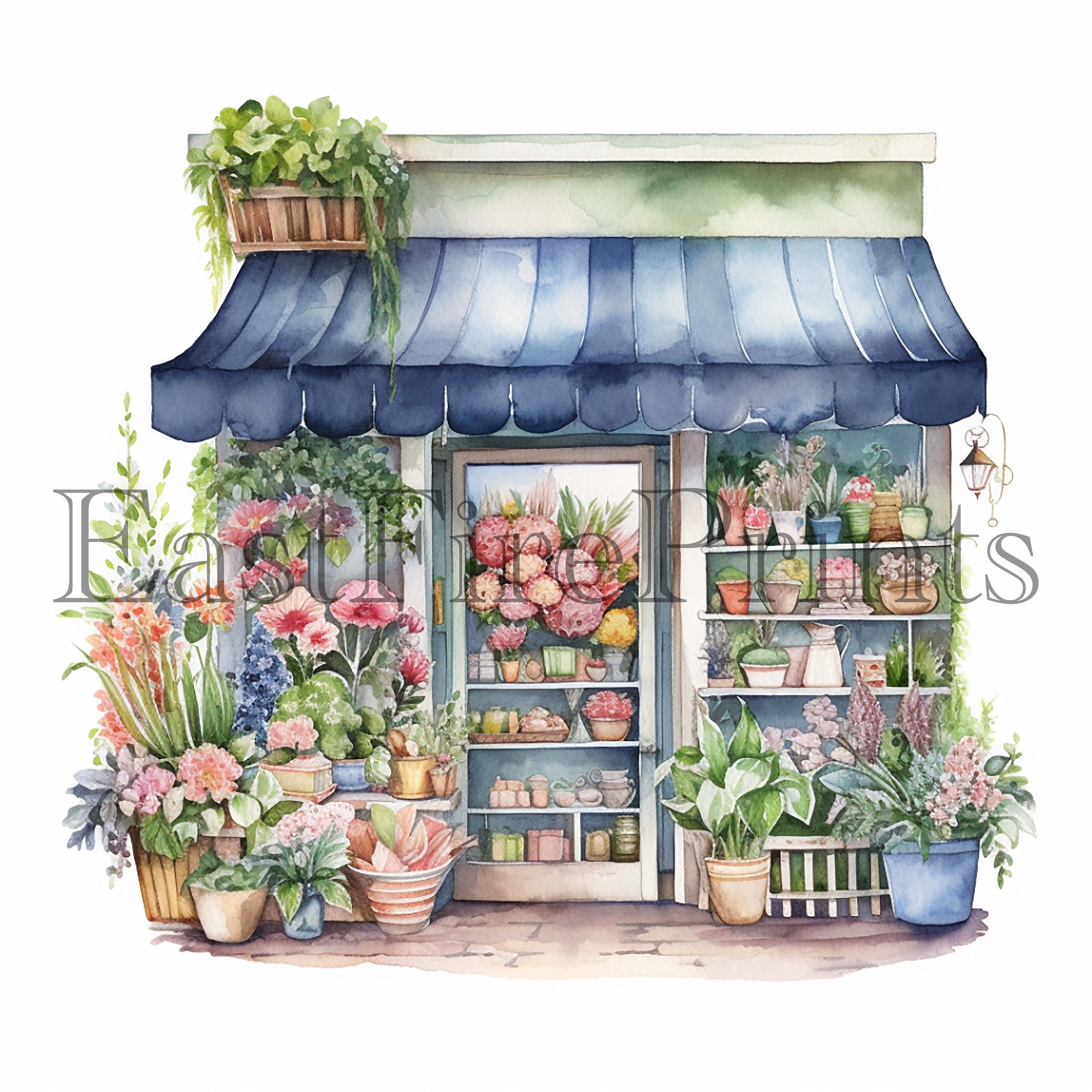 20 Watercolor Flower Shop Clipart PNG Boutique Florist Etsy Australia