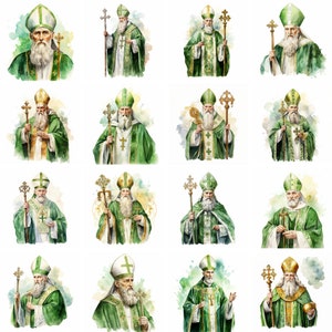 Acuarela San Patricio Clipart, png de alta calidad, arte católico, santo clipart, png religioso, ilustraciones, Sublimación, descarga instantánea