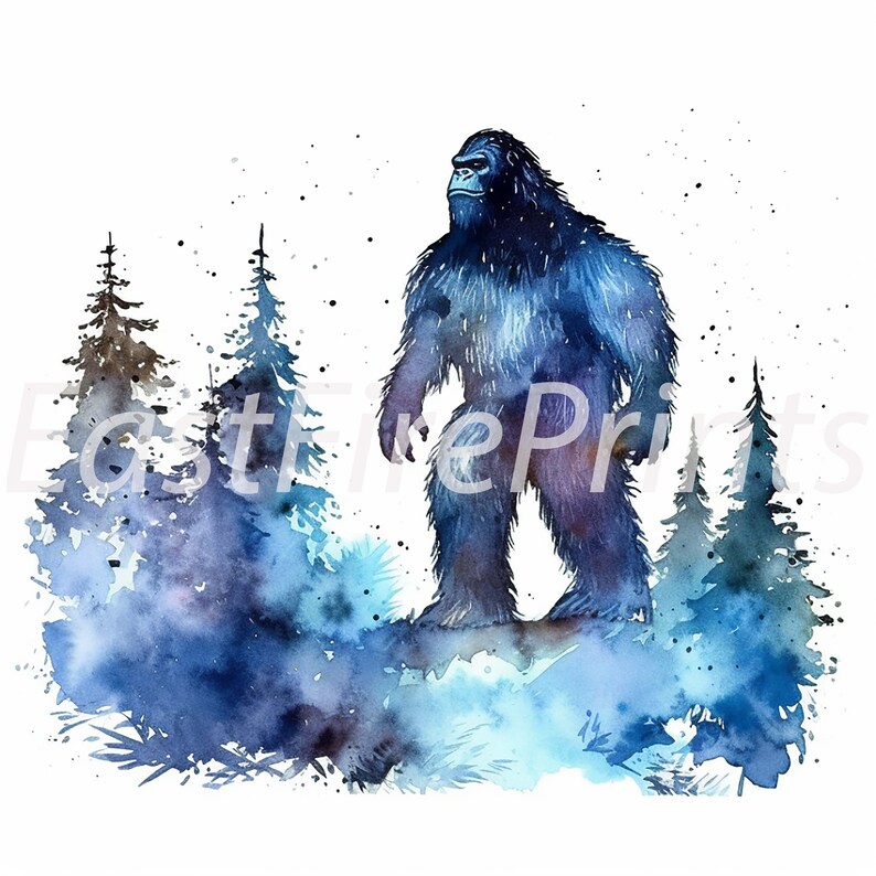 Set of 20 Watercolor Bigfoot Clipart Sasquatch Illustrations - Etsy