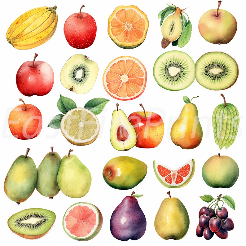 Watercolor Vegetable Clipart Set of 10 Download Digital Etsy