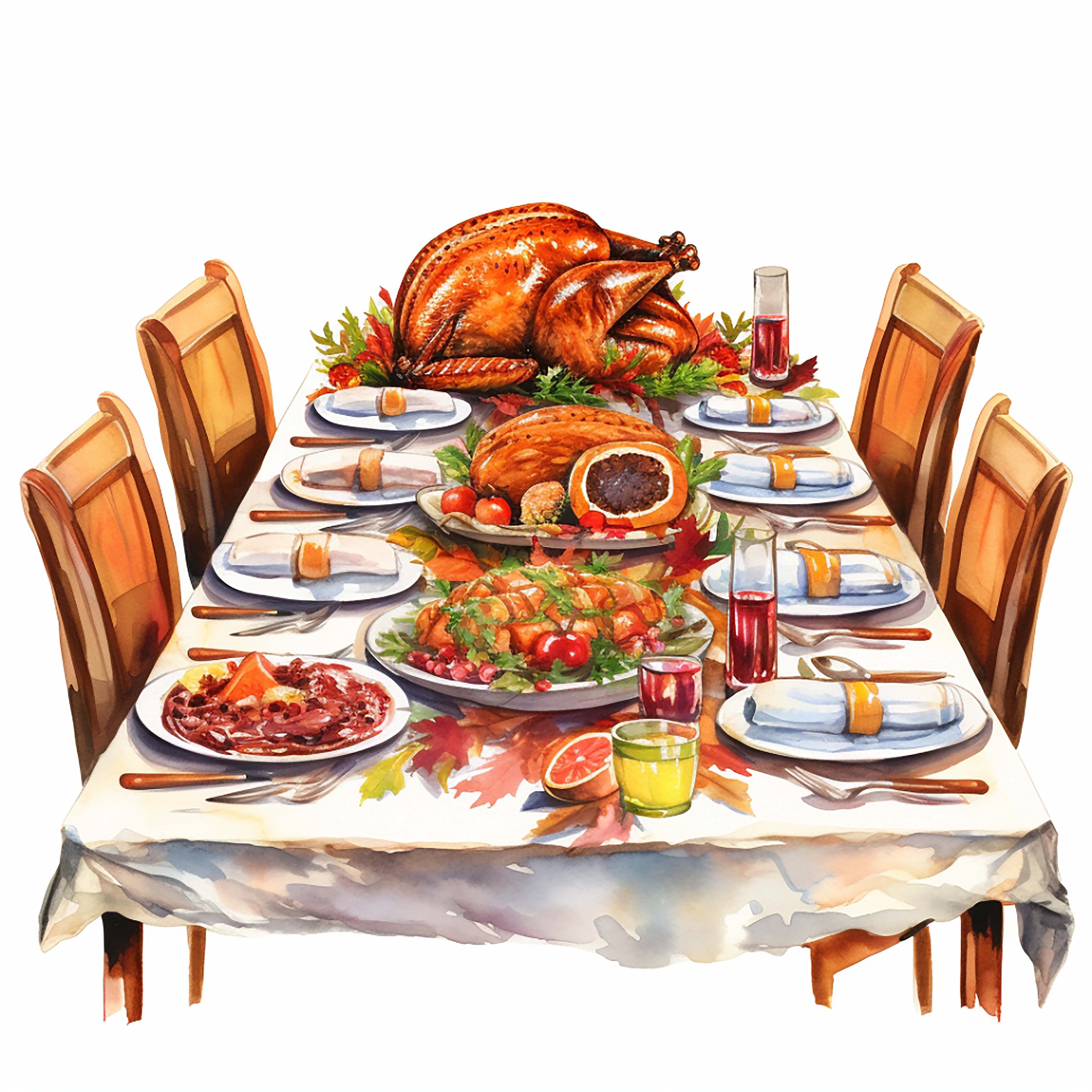 Thanksgiving Feast Clipart High Quality Png Autumn Clipart - Etsy